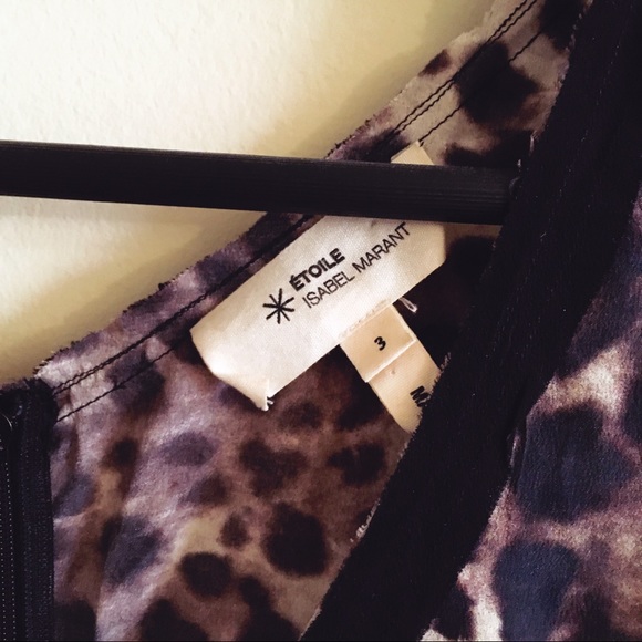 Isabel Marant Leopard Print Silk Dress Ruching 3 - Picture 4 of 6